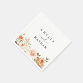 秋秋水彩花結婚の花 スタンダードカクテルナプキン (角)