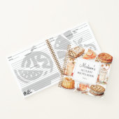 秋秋水色レシピクックブック3リングや輪バインド ノートブック (内部)