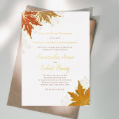 秋秋水離れ色結婚のカスタム 箔招待状