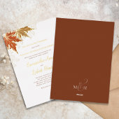 秋秋水離れ色結婚のカスタム 箔招待状