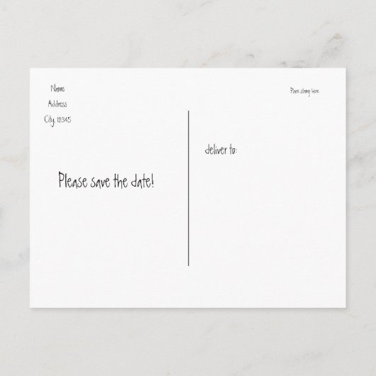 秋秋灯素朴葉書救日付 案内ポストカード (裏面)