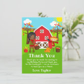 秋秋納屋周囲の庭誕生日ダークスキンガール サンキューカード (スタンド正面)