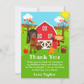 秋秋納屋周囲の庭誕生日ダークスキンガール サンキューカード (正面)