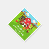 秋秋納屋周囲の庭誕生日ダークスキンガール スタンダードカクテルナプキン (角)