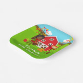 秋秋納屋周囲の庭誕生日ダークスキンガール ペーパープレート (傾斜あり)