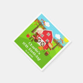 秋秋納屋周囲の庭誕生日ブロンドヘアガール スタンダードカクテルナプキン (角)