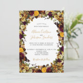 秋秋素朴な植物フローラ結婚ズ 招待状 (スタンド正面)