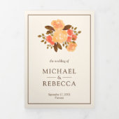 秋秋素朴のフローラ結婚写真 三つ折り招待状 (カバー)