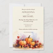 秋秋素朴カボチャ結婚式招待状 招待状 (正面)