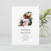 秋秋素朴フローラゴシックブライダルシャワー 招待状 (スタンド正面)