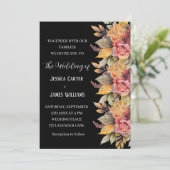 秋秋素朴ブラックウォーター色フローラ結婚 招待状 (スタンド正面)