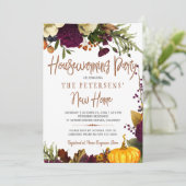 秋秋素朴モダンタイポグラフィ引っ越し祝いパーティー 案内状 (スタンド正面)