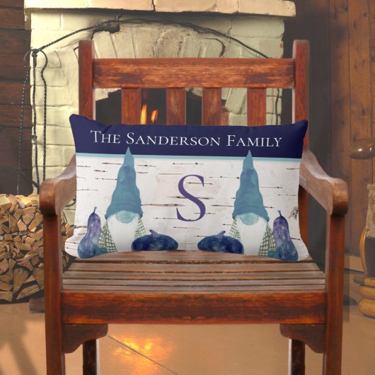 秋秋素朴格言ネイビーダスティブルーパンプキンズ ランバークッション