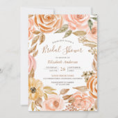 秋秋素朴自然フローラブライダルシャワー 招待状 (正面)