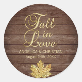 秋秋素朴金ゴールド秋インラブ結婚ズ ラウンドシール
