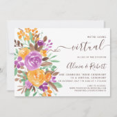 秋秋紫オレンジフローラ仮想結婚型 招待状 (正面)