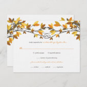 秋秋結びラブツリーウェディングRSVPカード 出欠カード (正面/裏面)