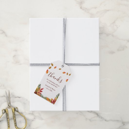 秋秋結婚式の引き出物ギフトラベル植物学 ギフトタグ (より糸付き)