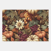 秋秋色離れ花かぼちゃ ラッピングペーパーシート (正面)