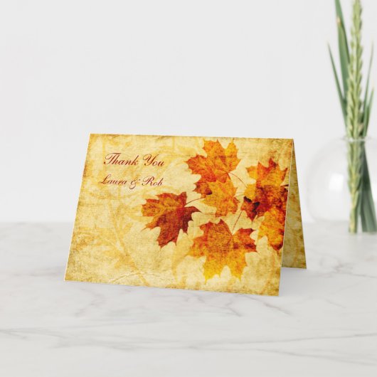 秋秋茶結婚のサンキュー サンキューカード (正面)