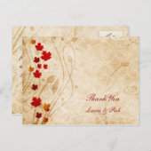 秋秋茶結婚のサンキュー ポストカード (正面/裏面)