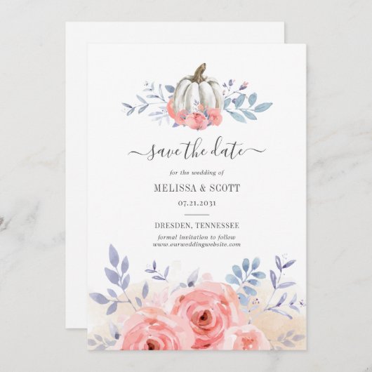 秋秋赤面ピンクローゼズカボチャフローラ セーブザデート (正面/裏面)