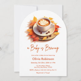 秋秋Aベビーはコーヒー赤ちゃんシャワーを醸造している 招待状