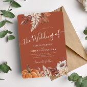 秋秋QRコード植物性テラコッタ結婚ズ 招待状