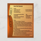 秋立ち上りチーズケーキレシピはがき ポストカード (正面)