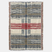 秋紅海軍格子模様 スローブランケット (正面縦)