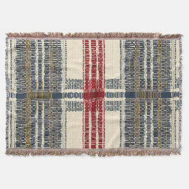 秋紅海軍格子模様 スローブランケット