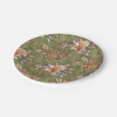 秋紅葉とリス ペーパープレート (アングル)