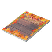 秋紅葉オンウッド素朴サンクスギビング ノートパッド (回転)