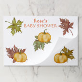 秋紅葉カボチャ赤ちゃんシャワーランチョンマット ペーパーパッド (折り畳み)