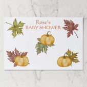 秋紅葉カボチャ赤ちゃんシャワーランチョンマット ペーパーパッド (正面)