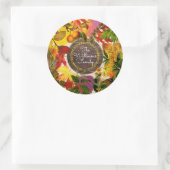 秋紅葉コラージモノグラムヴィンテージウッド ラウンドシール (バッグ)