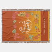 秋紅葉コージーハッ素朴プサンクスギビング スローブランケット (正面)