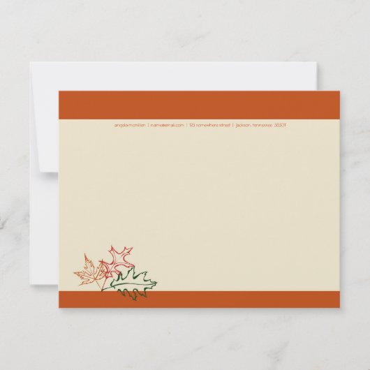 秋紅葉ノートカード 招待状 (正面)
