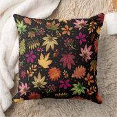 秋紅葉ハロウィーンパターンオンブラック クッション (ブランケット)