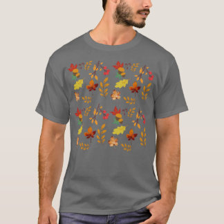 秋紅葉パターン Tシャツ