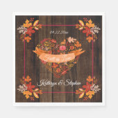 秋紅葉パンプキンス秋インラブ | 名前 スタンダードランチョンナプキン (正面)
