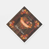 秋紅葉パンプキンス秋インラブ | 名前 スタンダードランチョンナプキン (角)