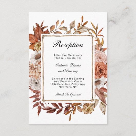 秋紅葉フローラフォーマルウェディングレセプション エンクロージャーカード (正面)
