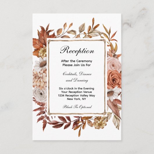 秋紅葉フローラフォーマルウェディングレセプション エンクロージャーカード (正面)