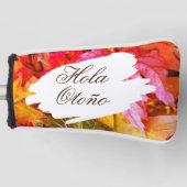 秋紅葉ブラウングリーンオレンジゴルファー恋人 ゴルフヘッドカバー (正面)