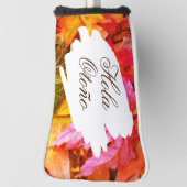 秋紅葉ブラウングリーンオレンジゴルファー恋人 ゴルフヘッドカバー (回転90)