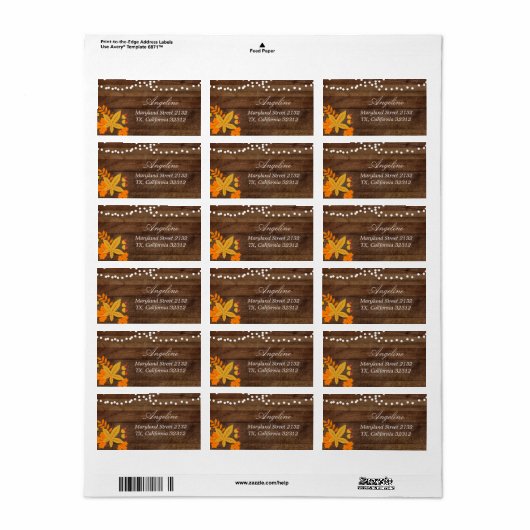 秋紅葉住所 シール (フルシート)