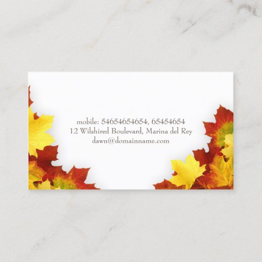 秋紅葉名刺デザイン 名刺 (裏面)