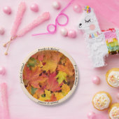 秋紅葉名前をカスタムするウェディングレセプション ペーパープレート (パーティー)