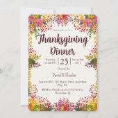 秋紅葉感謝祭ディナー招待状 招待状 (正面)